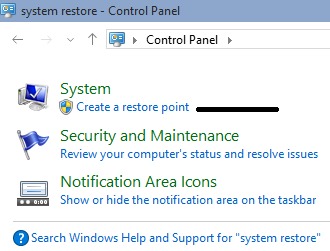 Enter system restore